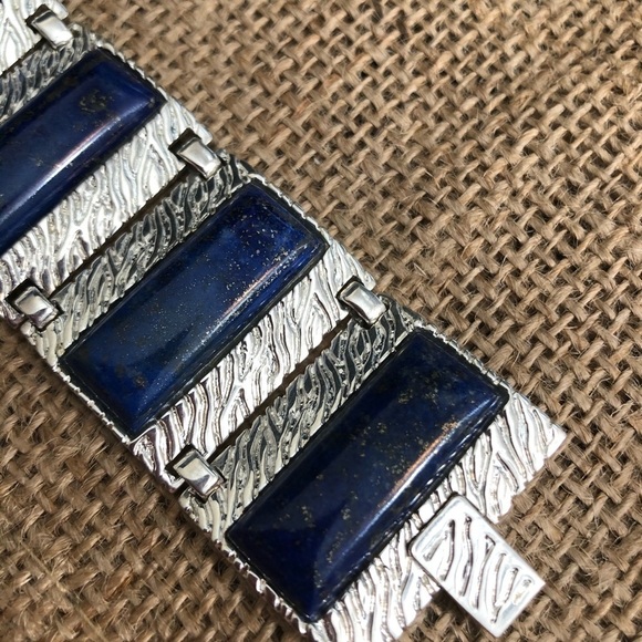 David Sigal 925 Sterling with Blue Stones Bracelet - Picture 3 of 6